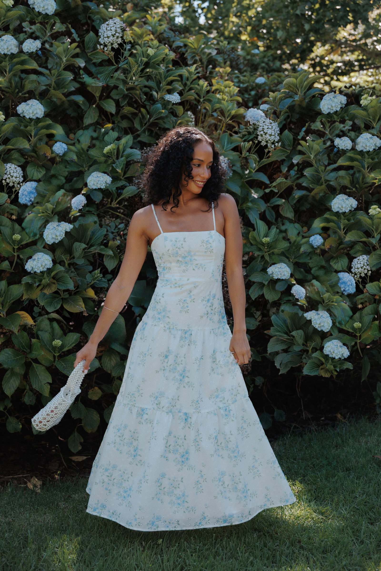 Image of Botanique Midi Dress - Blue Floral