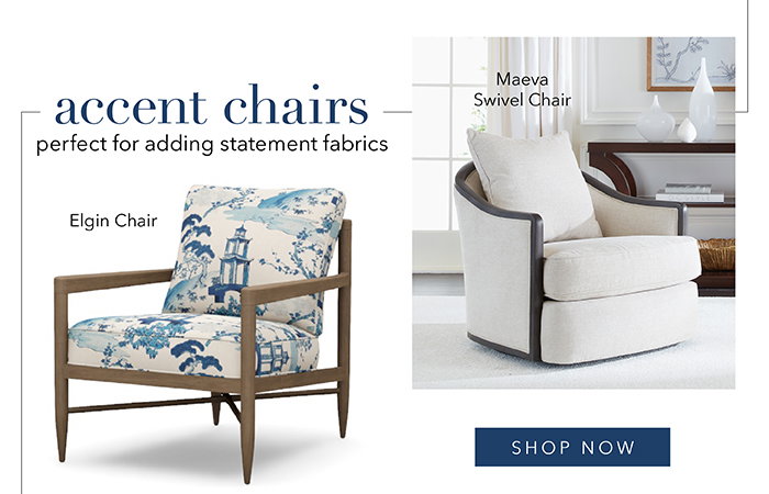 ACCENT CHAIRS are perfect for adding statement fabrics | Shop now >