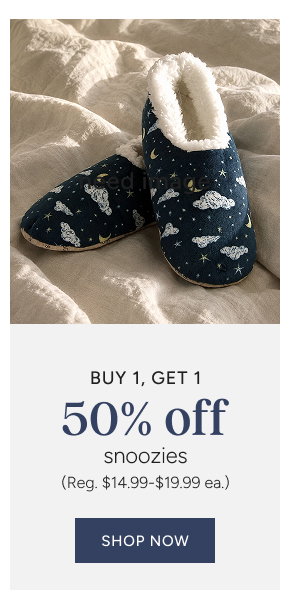 Buy 1, Get 1 50% off Snoozies (reg. $14.99-$19.99)