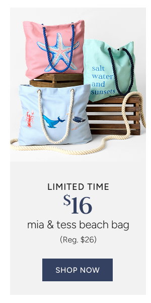 $16 Mia & Tess Beach Bag (reg. $26)