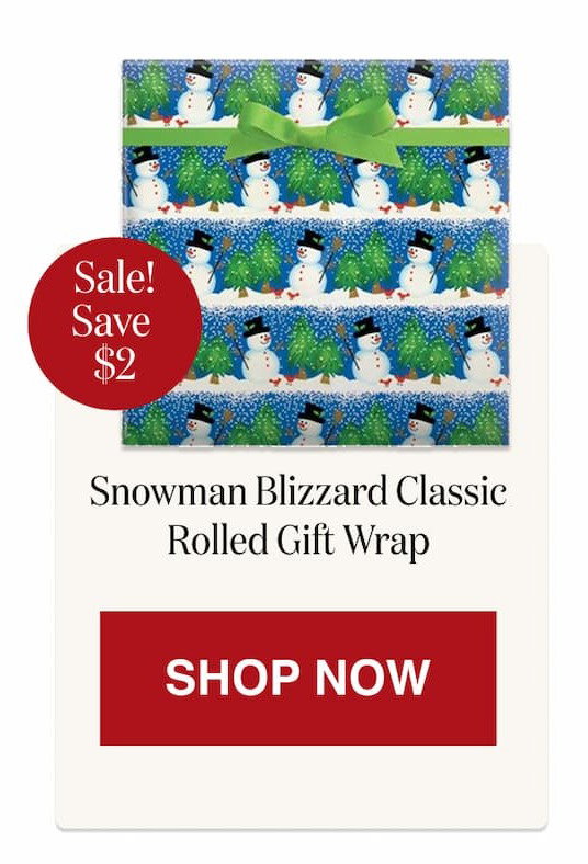Snowman Blizzard Classic Rolled Gift Wrap [Click here to Shop Now]