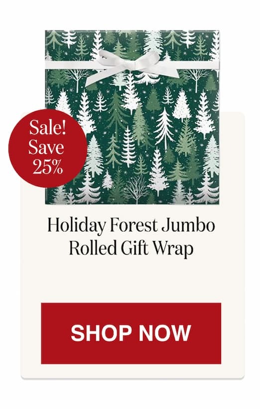 Holiday Forest Jumbo Rolled Gift Wrap and Labels [Click here to Shop Now]