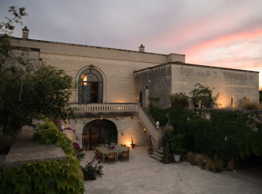 A restored villa exterior.