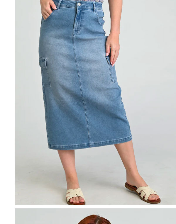 Denim Cargo Skirt