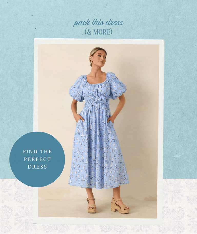 Pack this dress (& more). Find the perfect dress.