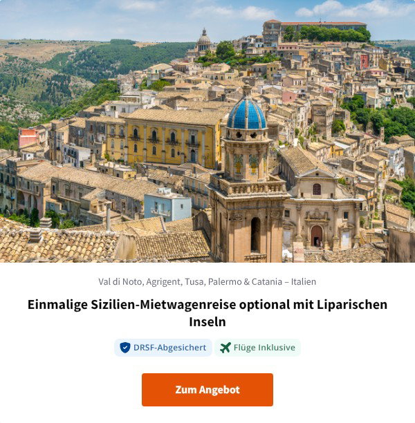 Einmalige Sizilien-Mietwagenreise optional mit Liparischen Inseln