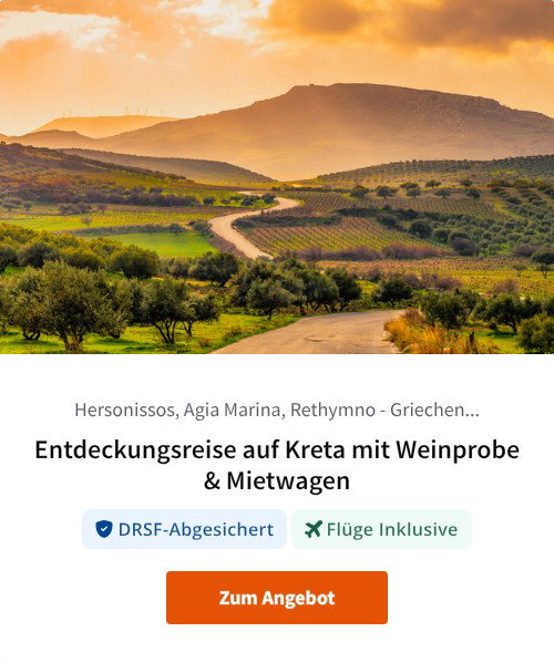 Entdeckungsreise auf Kreta mit Weinprobe &amp; Mietwagen