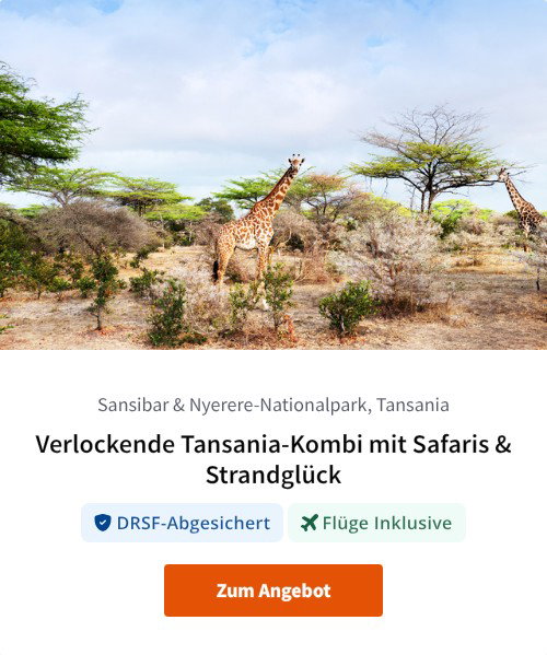 Verlockende Tansania-Kombi mit Safaris &amp; Strandglück