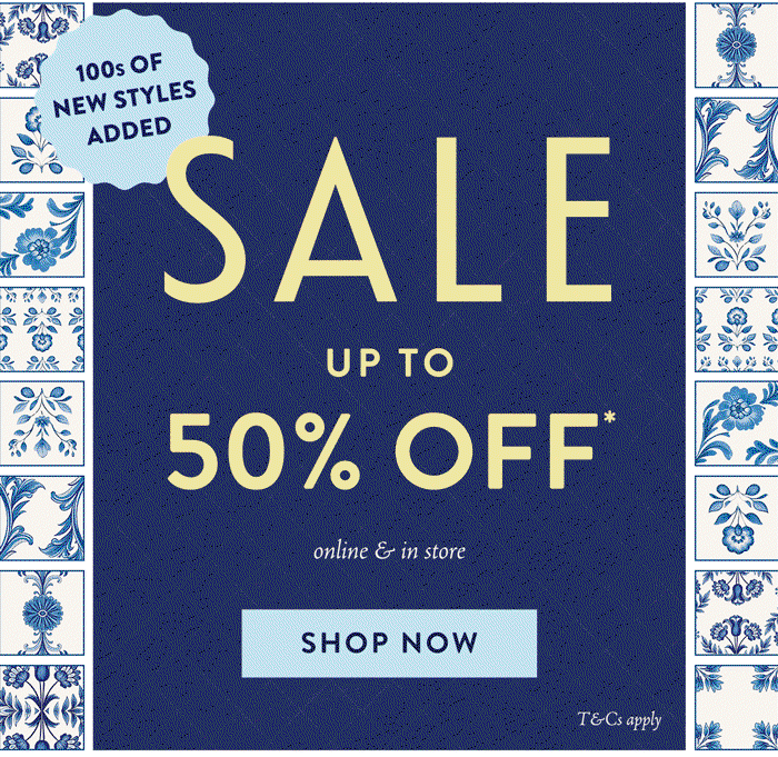 SALE up to 50% off*