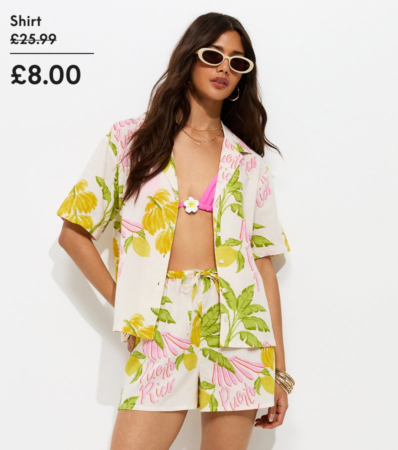 Cream Cotton Palm Resort Shirt