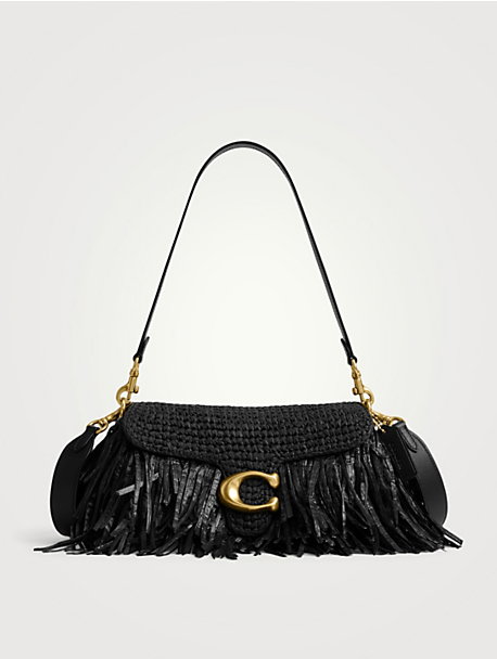 Tabby 26 Fringe Straw Shoulder Bag