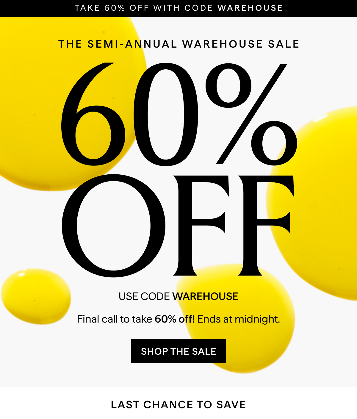 60% off with code WAREHOUSE