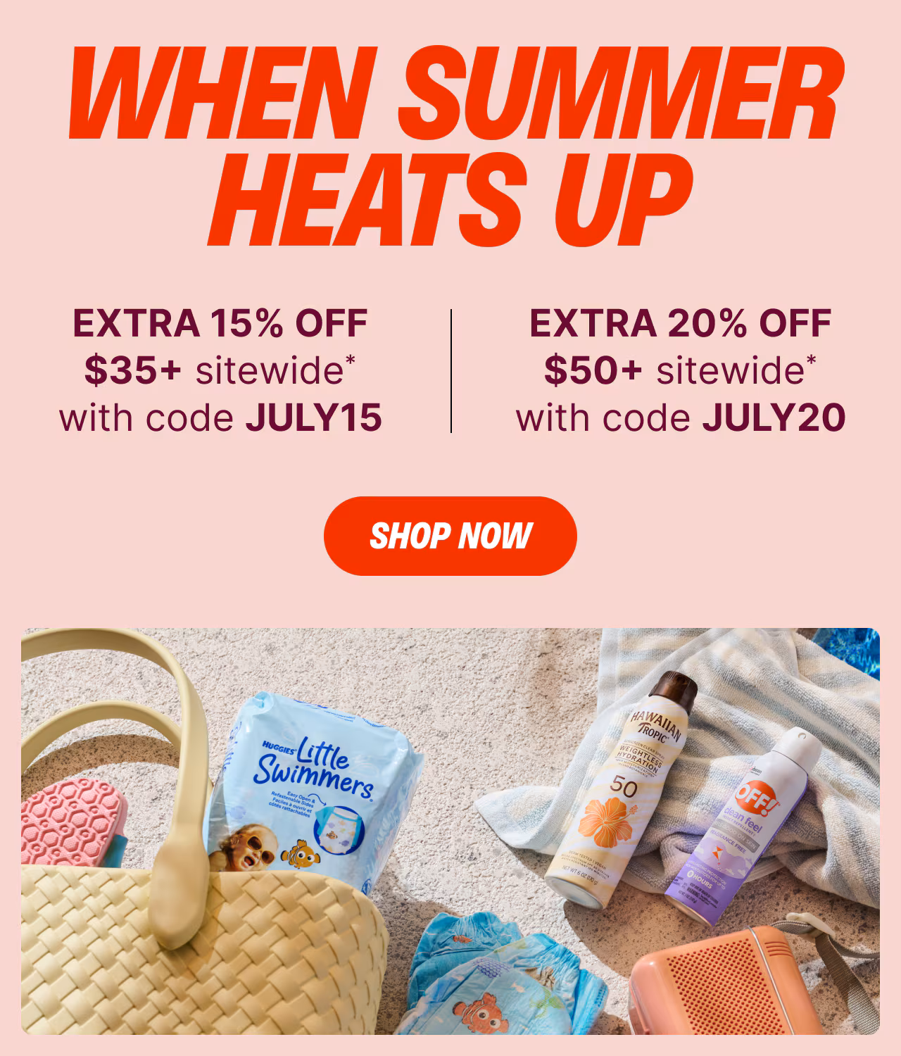 Extra $15% off $35+ sitewide* with code JULY15