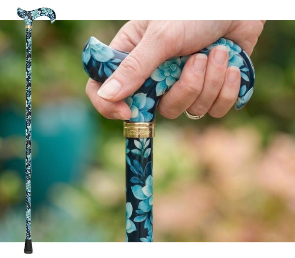 holding blue bloom