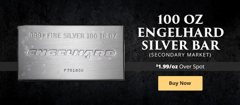 100 oz Engelhard Silver Bar (Secondary Market)