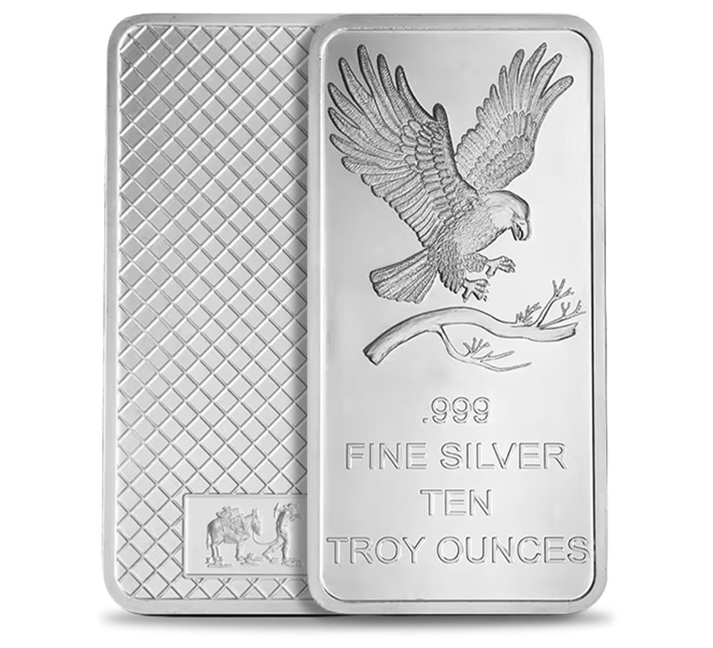 ON SALE: 10 oz SilverTowne Eagle Silver Bar (New)