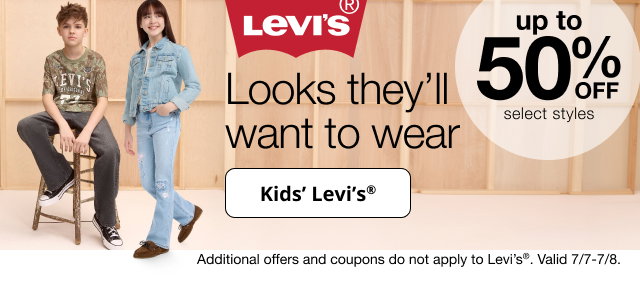 Levi's | Looks they'll want to wear | up to 50% OFF select styles | Kids' Levi's
