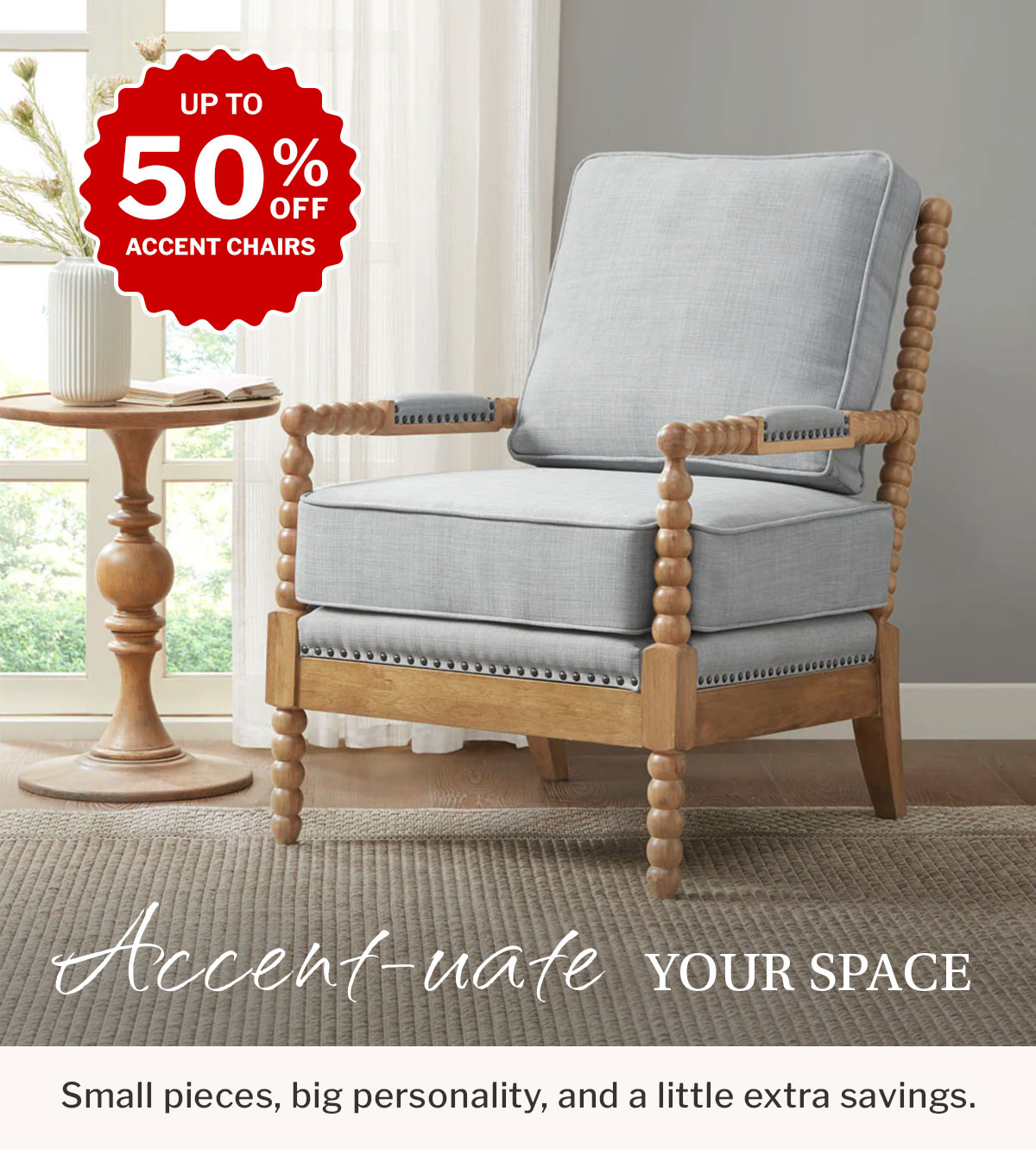 Accent chairs up to 50% off 