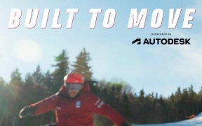 a snowboarder on a mountain with the title of the docuseries above his head