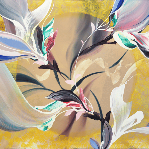 Abstract flowing flowers