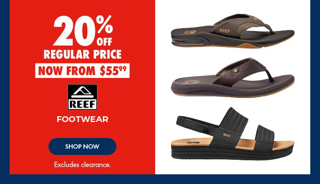 20% off Reef Footwear