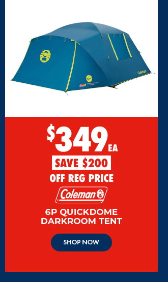 $349 Coleman 6P Quickdome Darkroom Tent