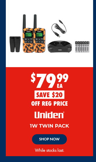 $79.99 Uniden 1W Twin Pack Radios