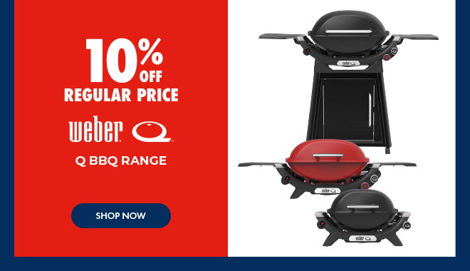 10% off Weber Q BBQ Range