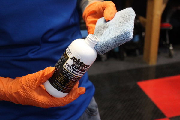 Apply a small amount of product onto a microfiber applicator