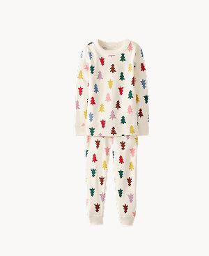Holiday HannaJams™ Pajama Set | Festive Forest on Ecru