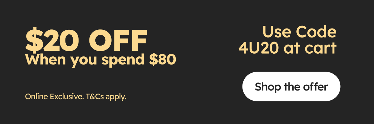 $20 off when you spend $80 | Use Code 4U20 at cart