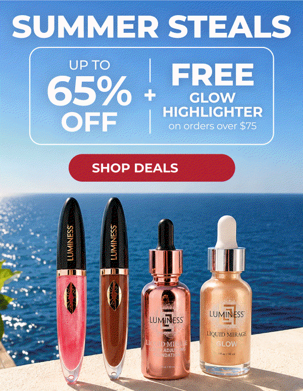UP TO 65% OFF + FREE GLOW HIGHLIGHTER on orders over $75