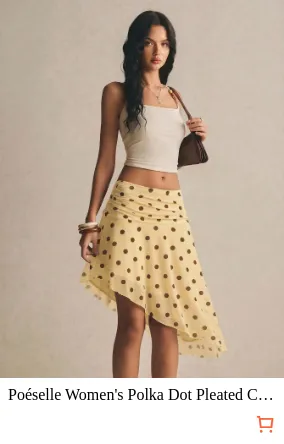 Poéselle Women s Polka Dot Pleated...