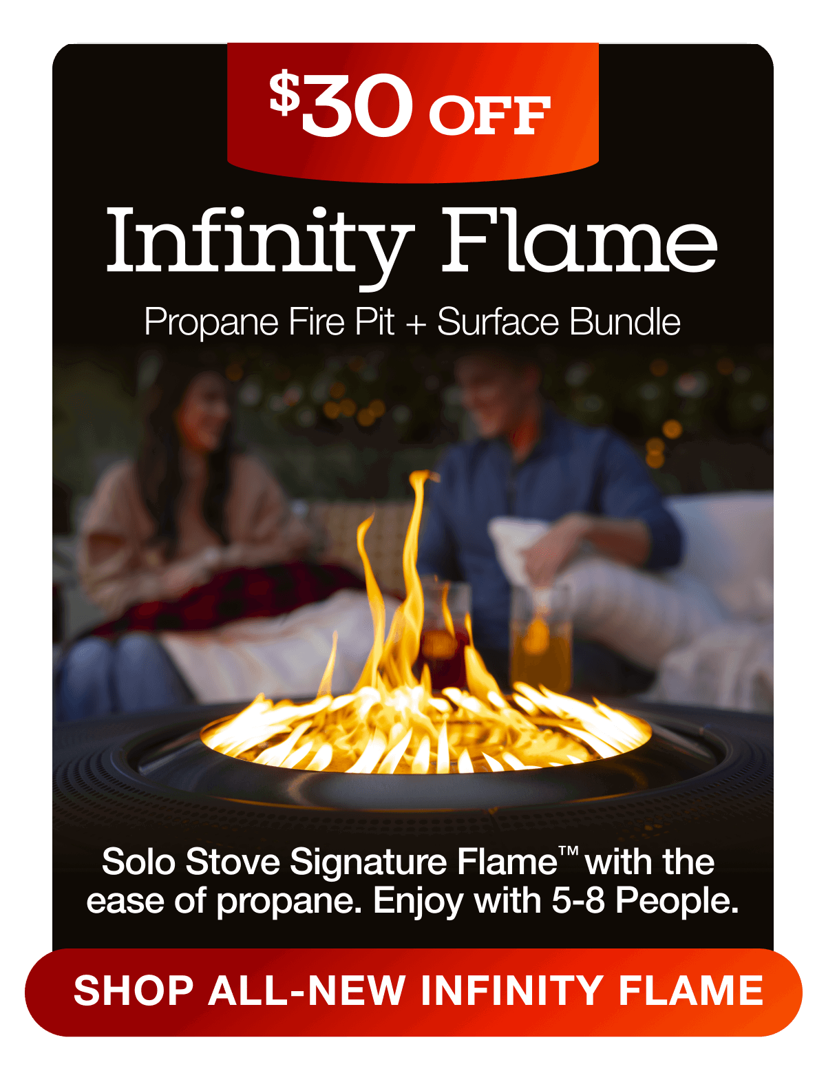 Infinity Flame Propane Fire Pit + Surround Surface