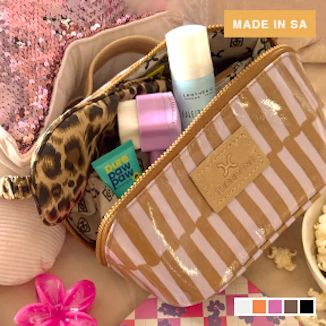 Thandana Laminated Fabric Side Mouth Vanity Bag