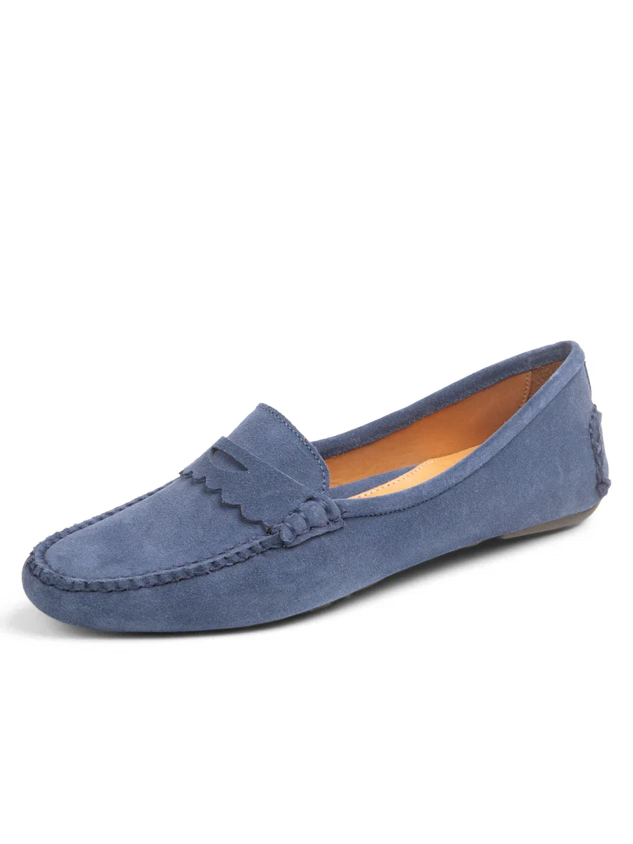 Image of Janet Scalloped Penny Loafer Driving Shoe