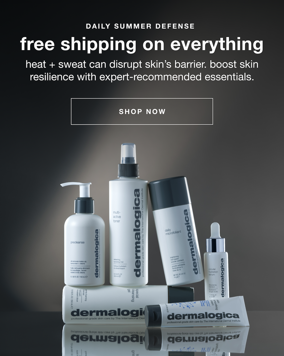 daily summer defense | free shipping on everything | heat + sweat can disrupt skin's barrier. boost skin resilience with expert-recommended essentials | SHOP NOW