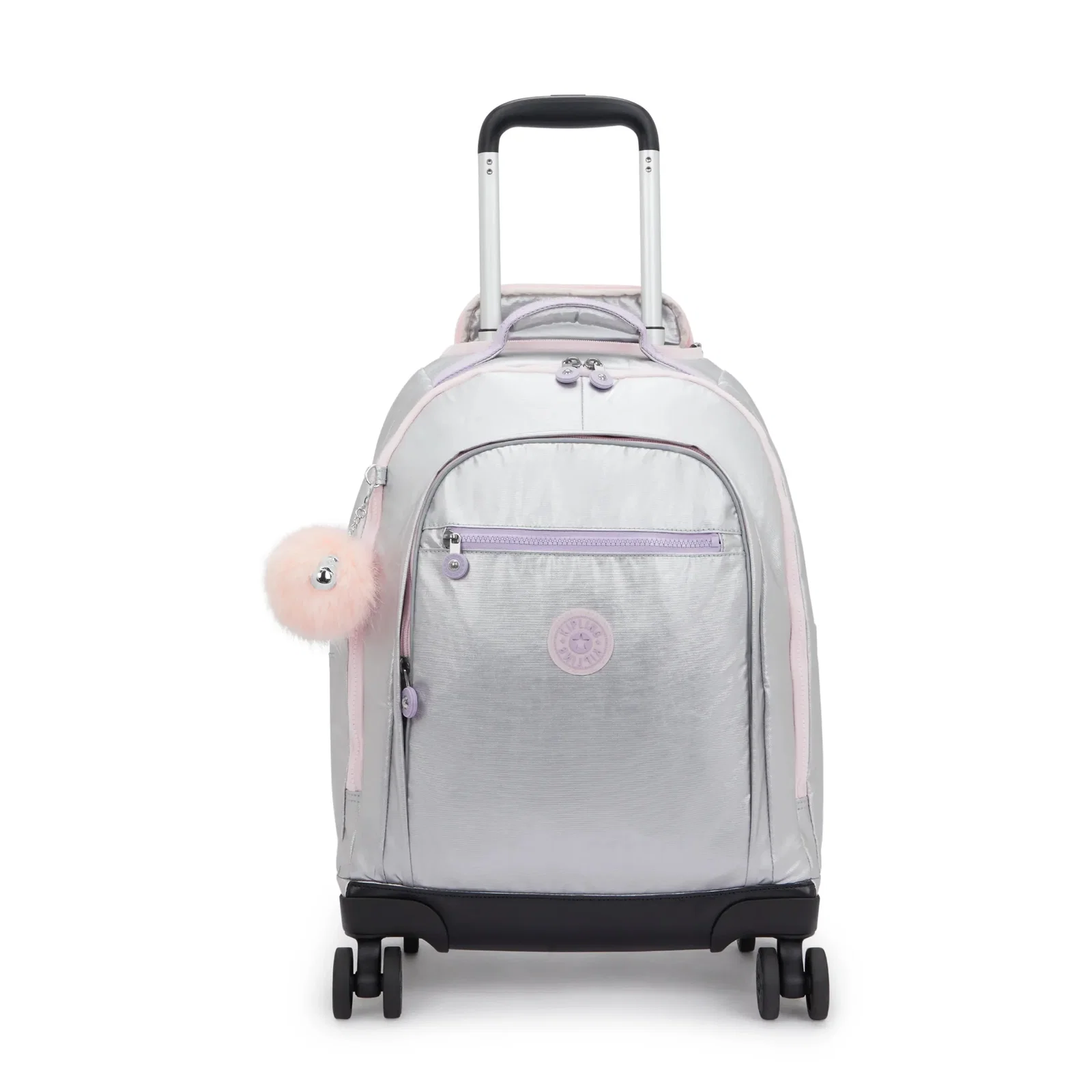 New Zea Metallic 15" Laptop Rolling Backpack-Silver Glow Metallic