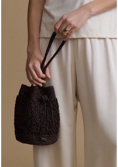 Riviera Raffia Bucket Bag