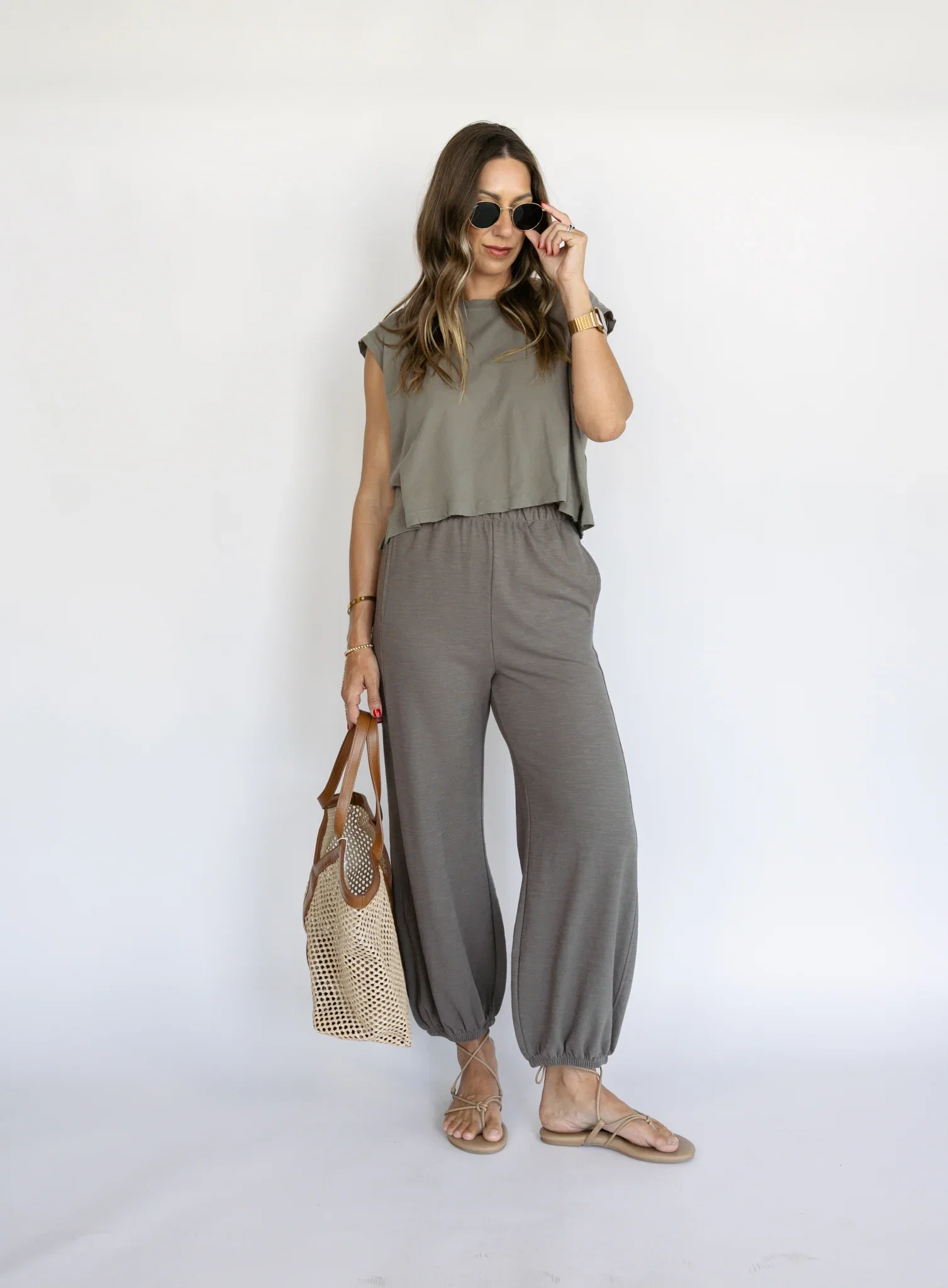 Z Supply: Deena Balloon Knit Jogger - Pebble Coast