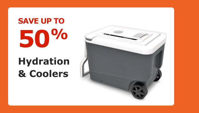 Save up to 50% on Hydration & Coolers.