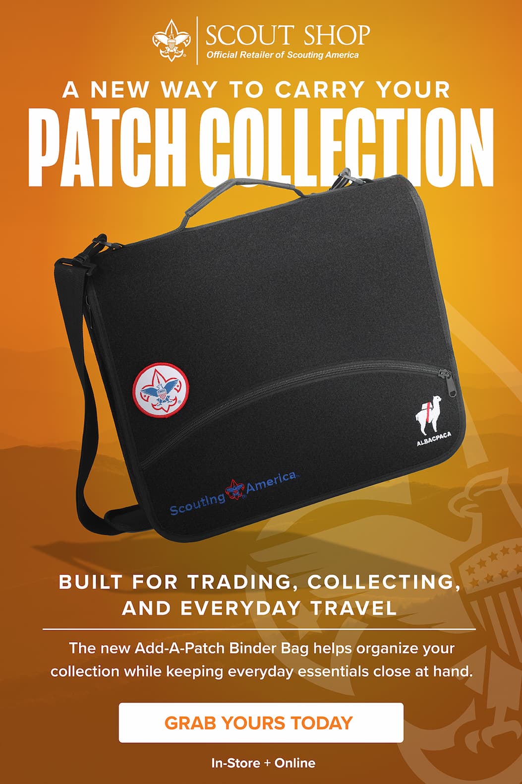 Scouting America Add-A-Patch Felt Binder Bag