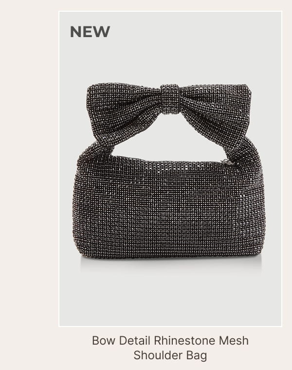 Shop Bow Detail Rhinestone Mesh Shoulder Bag