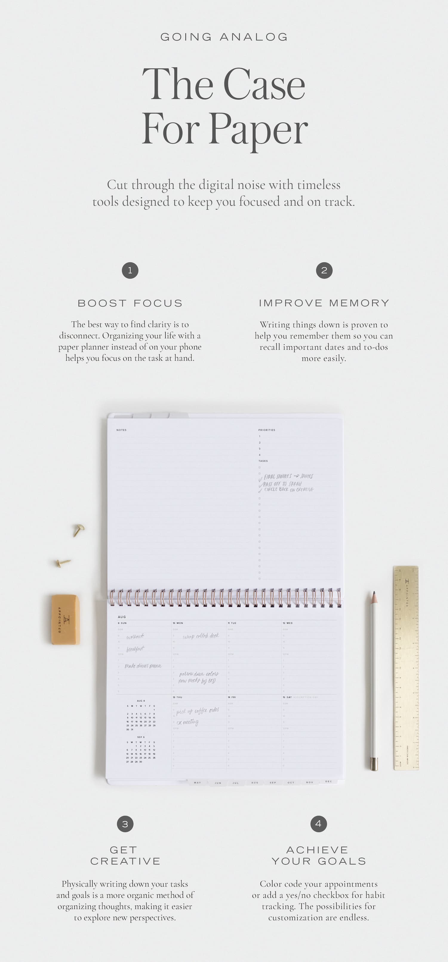 The Case For Paper: Cut through the digital noise with timeless tools designed to keep you focused and on track.