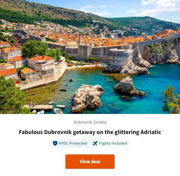 Fabulous Dubrovnik getaway on the glittering Adriatic