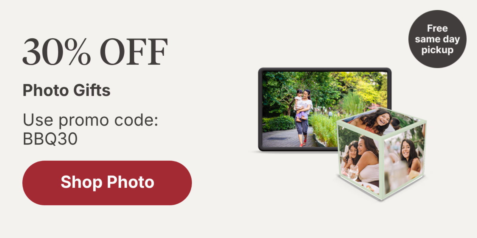 30% off Photo Gifts