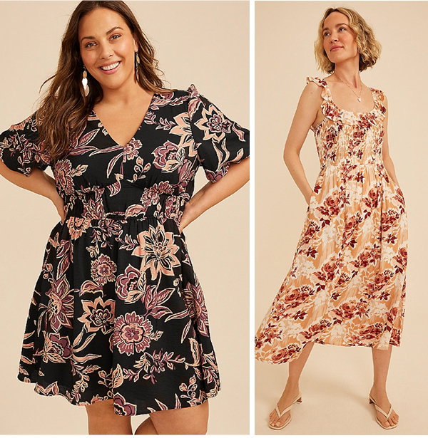 Models wearing maurices dresses.