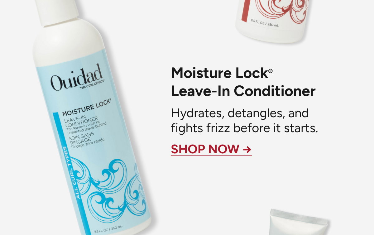 Moisture Lock® Leave-In Conditioner - Hydrates, detangles, and fights frizz before it starts. - SHOP NOW →