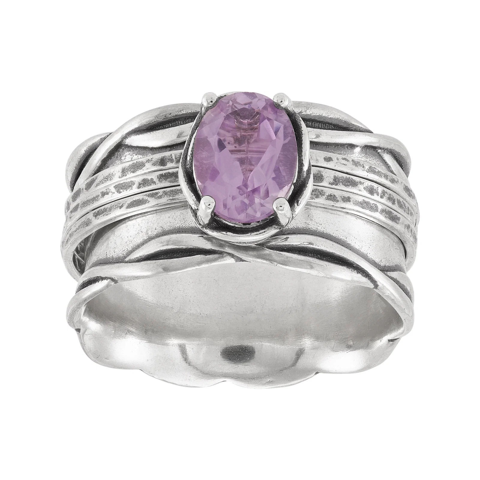 Electric Bloom Ring, Purple Amethyst