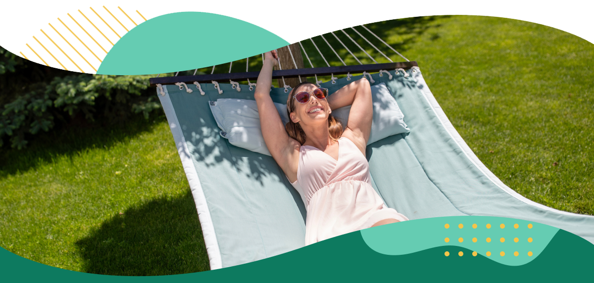 Woman laying on hammock